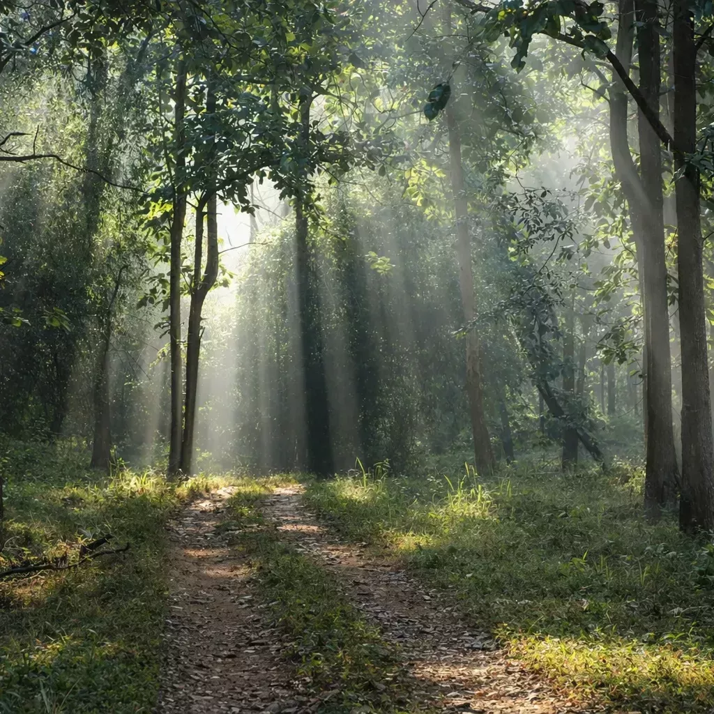 Easy, shaded forest trail for family-friendly nature walks in Chikmagalur